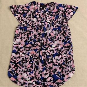 EUC J. Crew Women’s Size 0 Floral Silk Blouse